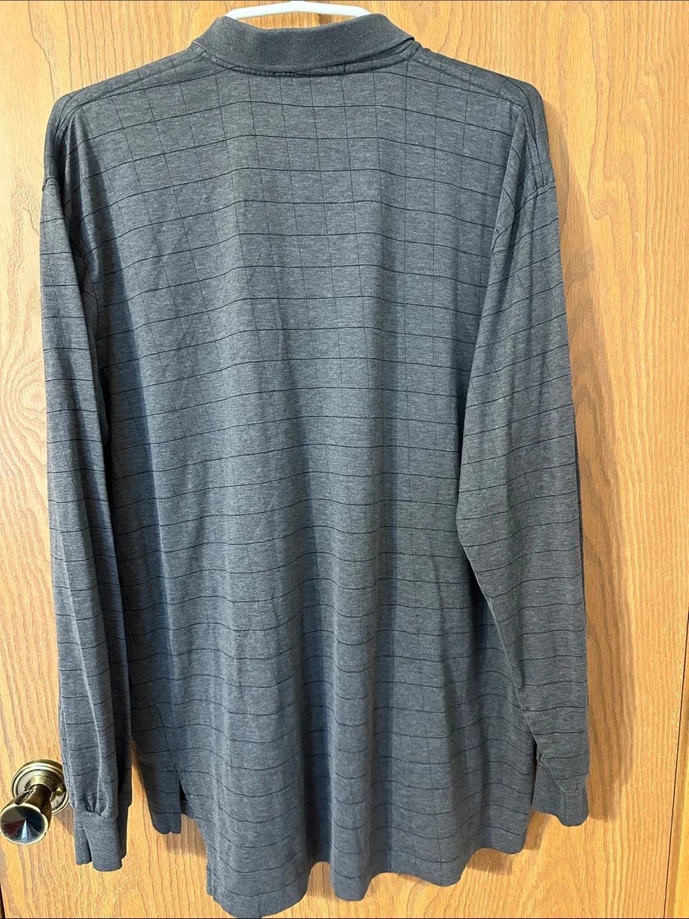 Polo by Ralph Lauren Gray Windowpane Long-Sleeve Polo